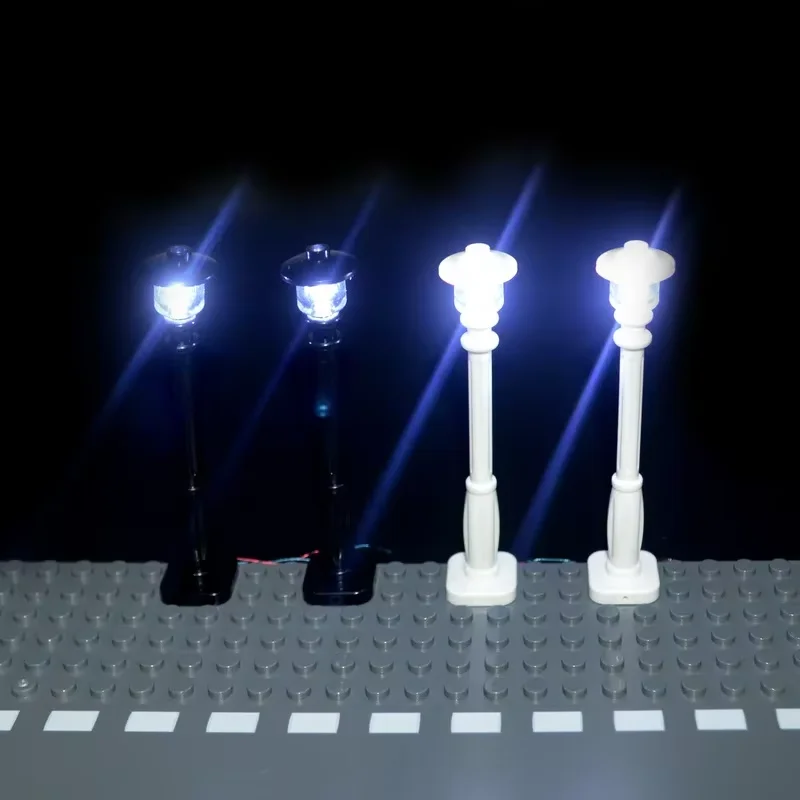 10 Stück City Street Light LED-Gebäudeblocklampe, MOC-kompatibel mit Ziegeln, Stromversorgung über USB-Kabel (ohne Batterie) – Detail 5