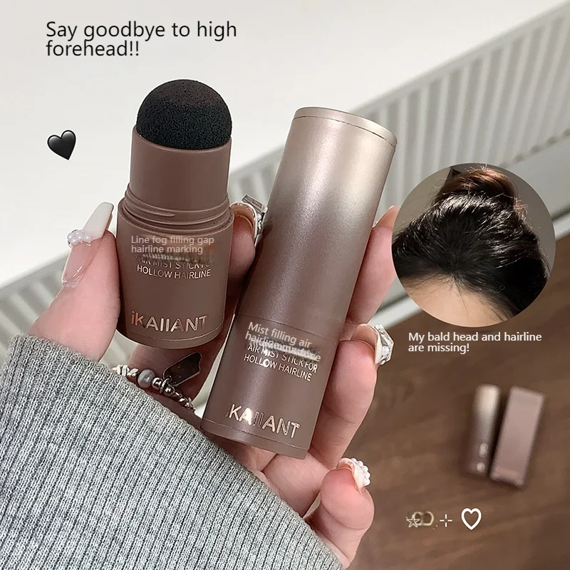 KERANDE Velvet Hairline Stick - Instant Root Cover for Thinning Hair｜Natural Black/Brown｜Photoshoot-Ready Hair Fibers｜Sweatproof