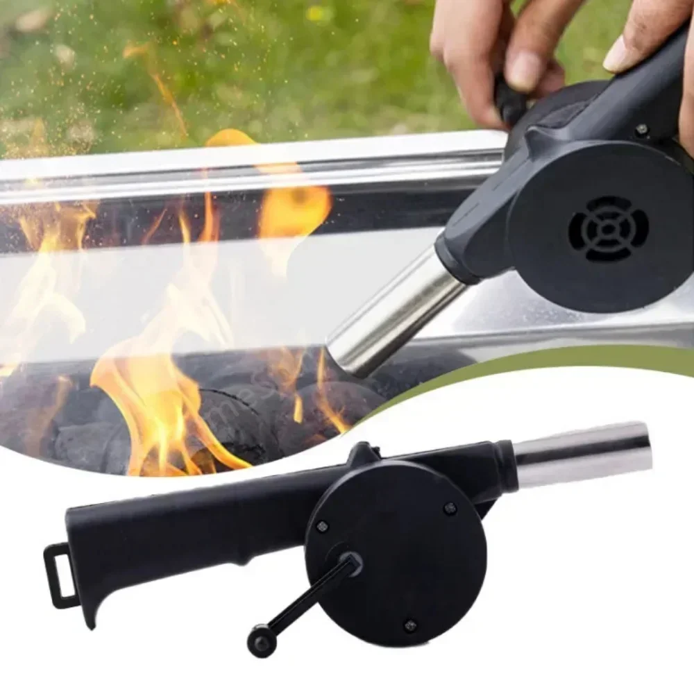 Strong Wind Hand Blower Household Portable Barbecue Blower Small Hair Dryer for Outdoor Camping BBQ Cooking Tool Fan Gadgets