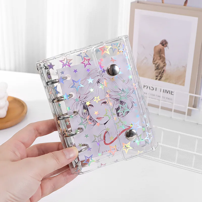 M5 5Holes Transparent Star Loose Leaf Binder Cover Journal Sketchbook Accessories Diary Office Supplies