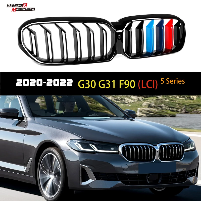 Replacement Front Kidney Hood Bumper Grille For BMW 5 Series Facelifted G30 G31 F90 M5 (2020 - 2022) Car Radiator Racing Grills