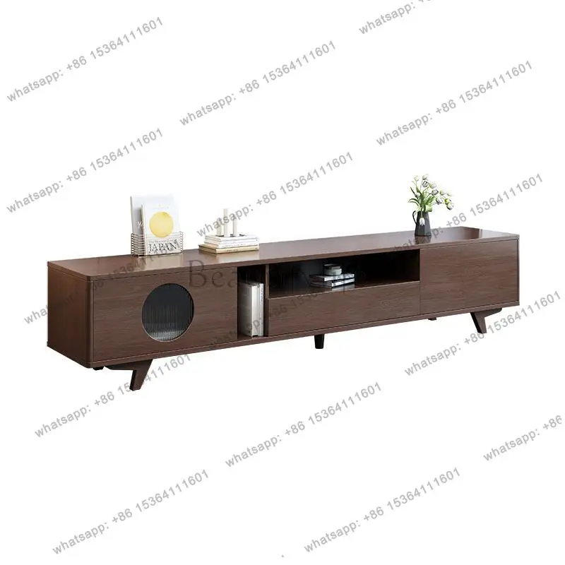 

Nordic Living Room Solid Wood TV Stands Modern Minimalist Floor-Standing TV Cabinet Double-Door Storage Cabinet Furniture