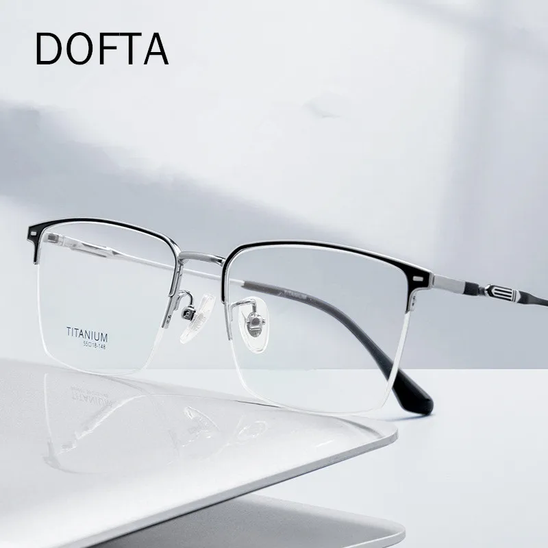 

DOFTA Titanium Optical Myopia Glasses Frame Men Prescription Square Eyeglasses Frames Half Rim Optical Male Korean Eyewear 5839