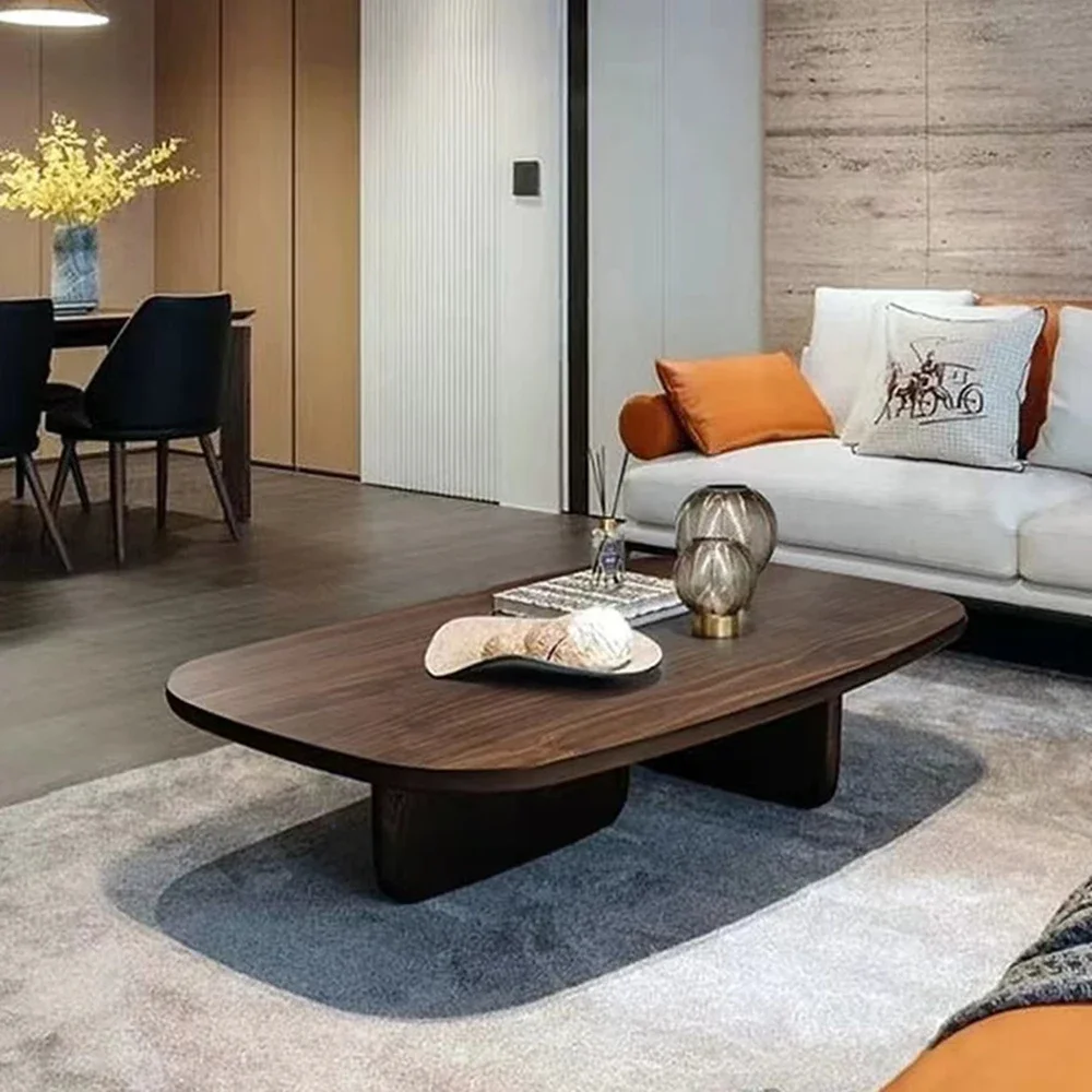 All solid wood creative coffee table small apartment living room ash wood tea table light luxury
