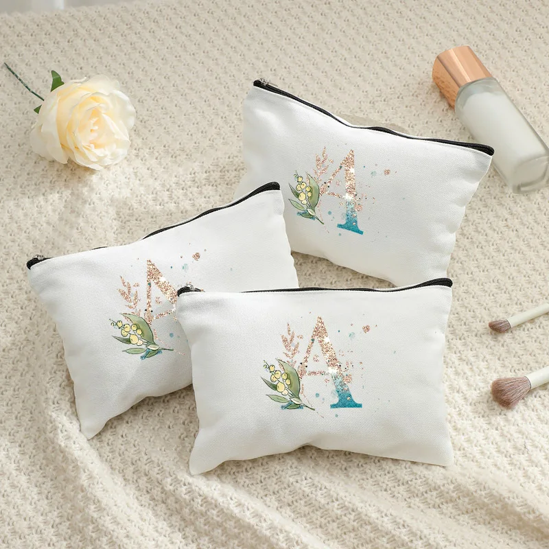 

Зеленая градиентная буква, персонализированное имя, косметичка, новая дорожная многофункциональная сумка для хранения помады, пенал, подарок подружке невесты