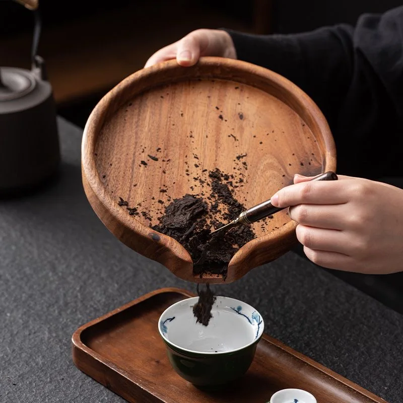 Walnut Wooden Food Tray, Puer Tea Storage Box, Tea Knife Pry Plate, Home Breakfast Cake Tray, Flower Pot Bonsai Gardening Holder