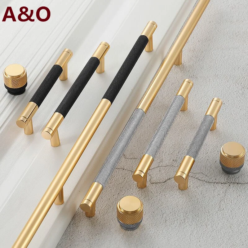 Handles Drawer Cabinet Furniture Kitchen Handles for Cabinet Knob Door Drawer Furniture Kitchen Knob Light Luxury Golden Grey