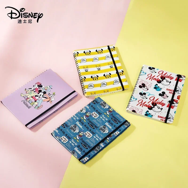 Disney Mickey Cartoon Coil Notebook Elastic Band Band Loose Leaf Notepad Student Creative Personality Stationery for Student