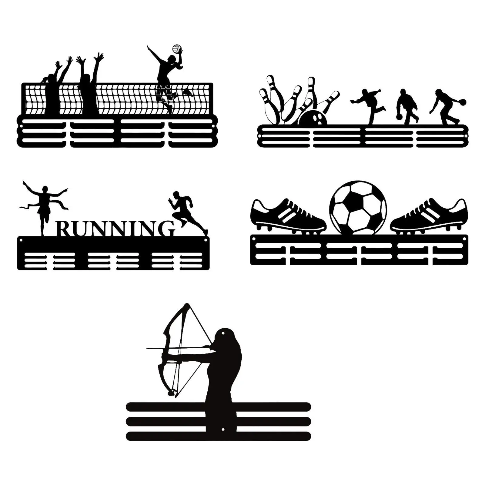 Iron Medals Display Rack Wall Mounted Awards Hanger Shelf for Gymnastics Running Martial Arts