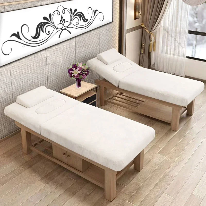 Nordic Solid Wood Massage Tables Multifunctional Designer Beauty Salon Massage Tables Adjustable Furniture Cama De Masaje HBMT