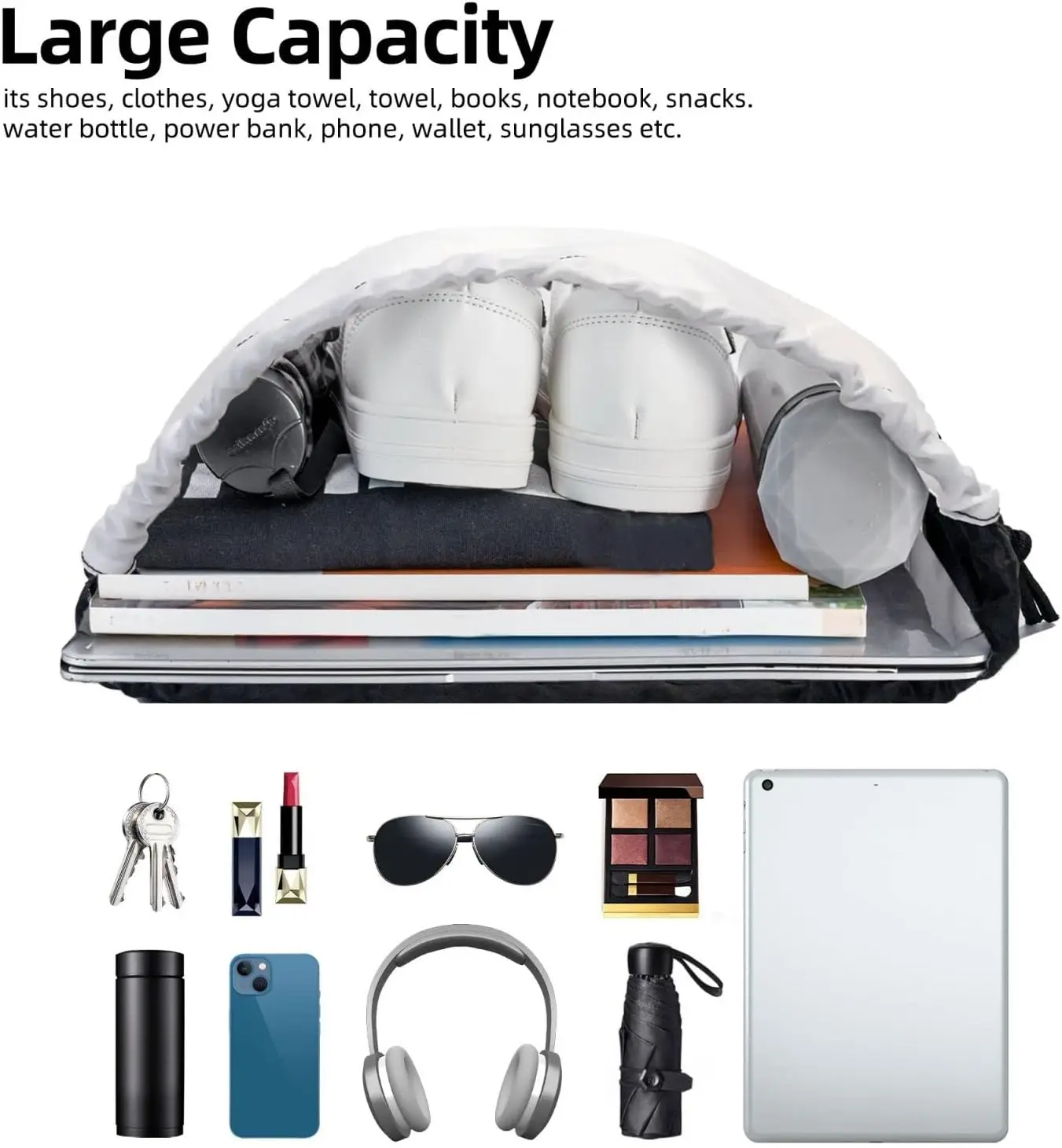 Сумки на шнурке. Первоначальный рюкзак на шнурке. Черные сумки на шнурке для занятий спортом, тренажерного зала.