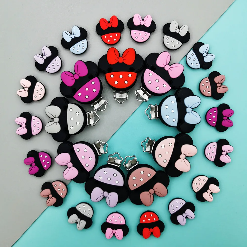 3PC/Set Baby Teether Silicone Beads Clips Cartoon Pendants DIY Pacifier Chain Accessories Baby Chew Nipple Holder Toys Gifts