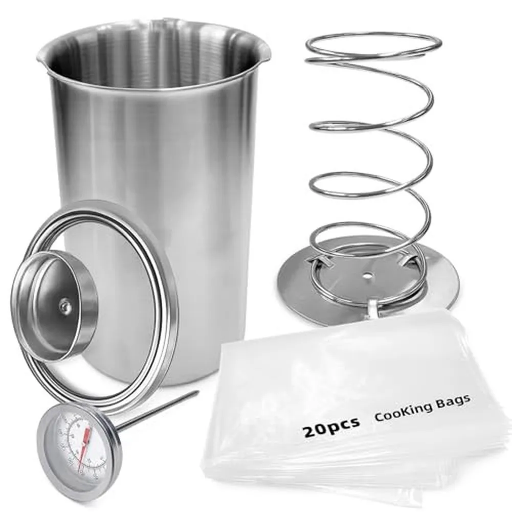 Deli Meat Maker Ham Press Kit 304 Stainless Steel Built-in Thermometer Spring Loaded Mechanism Side Viewing Window