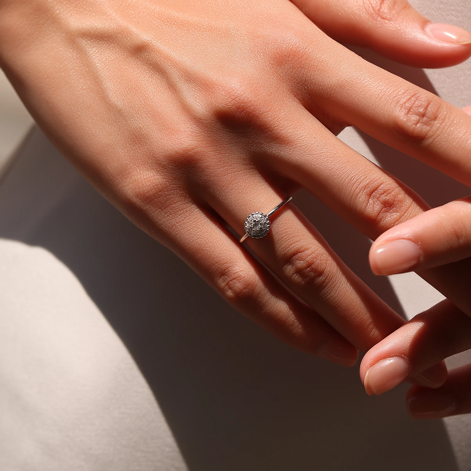 MODIAN D Color Moissanite Cluster Ring 925 Sterling Silver Frame Thin Floral Stackable Promise Engagement Fine Jewelry For Women