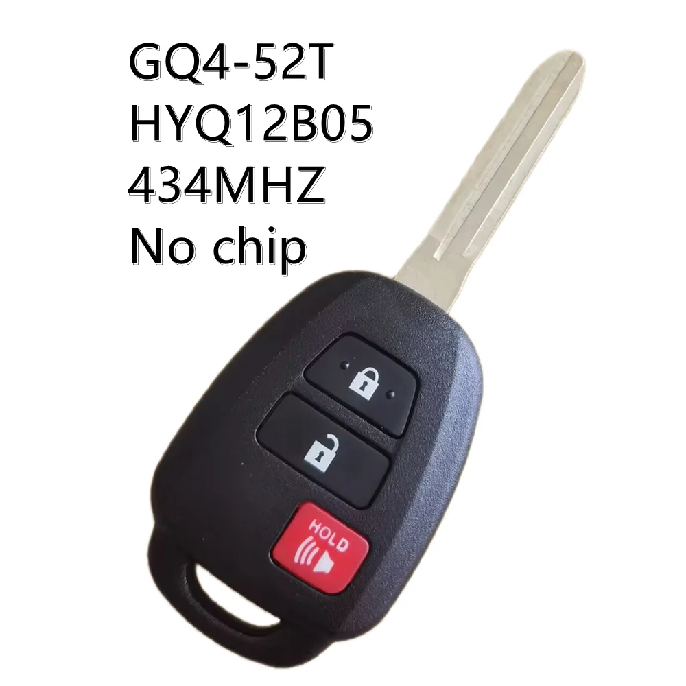 

Remote Control Car Key for Toyota RAV4 Highlander Sequoia Tundra Tacoma Fob 3 4 Buttons 433mhz No Chip GQ4-52T HYQ12B05