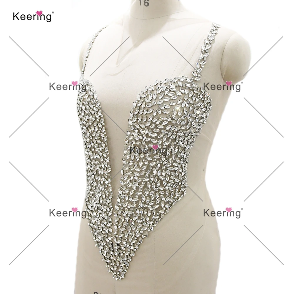 Silver Rhinestone Body Applique Sew-On for Wedding Dress New Arrival Fashion Hot Sale WDP-531