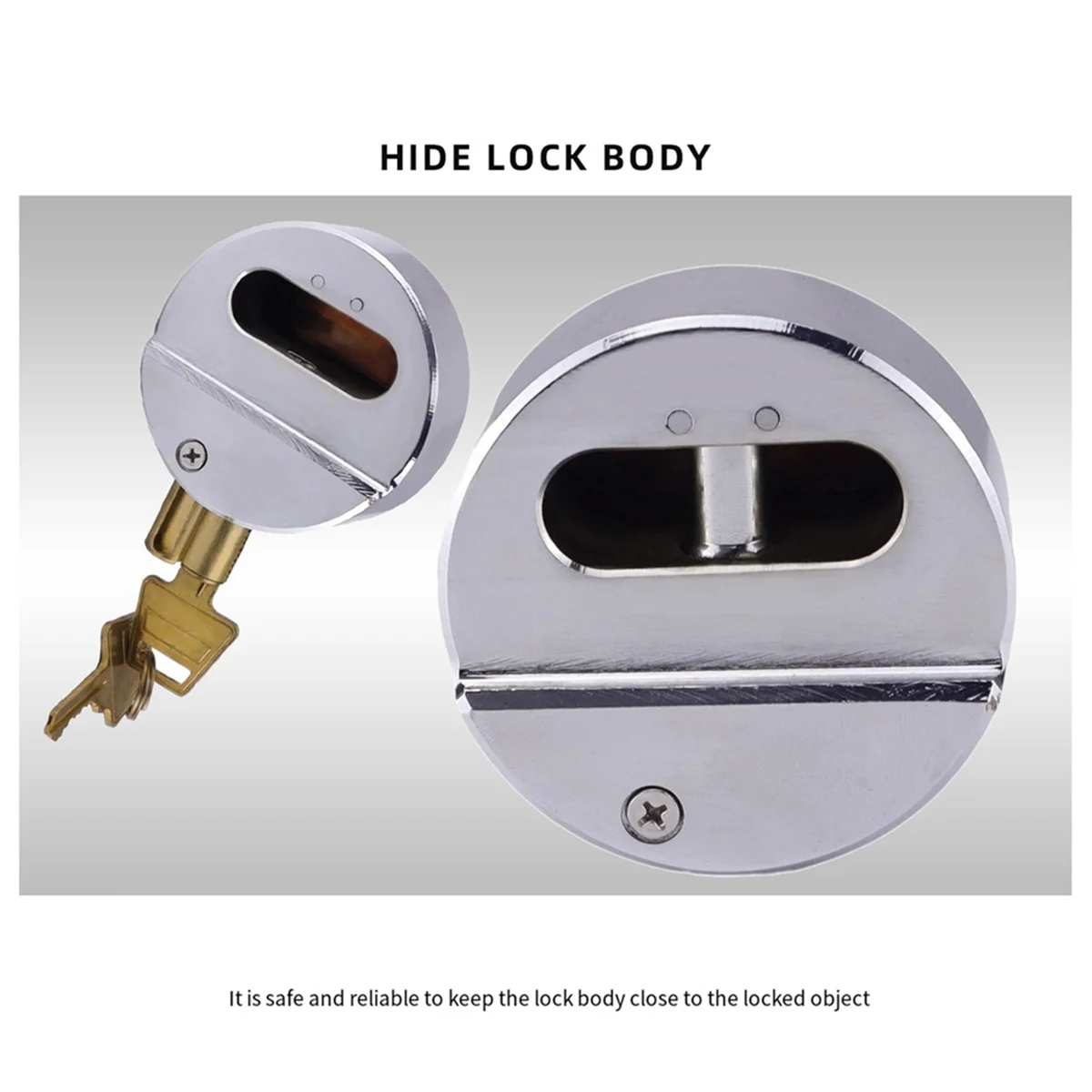 Cp-3184 Hidden Shackle Padlocks Keyed Solid Steel with 2 Keys Hide Lock Body Security Lock for