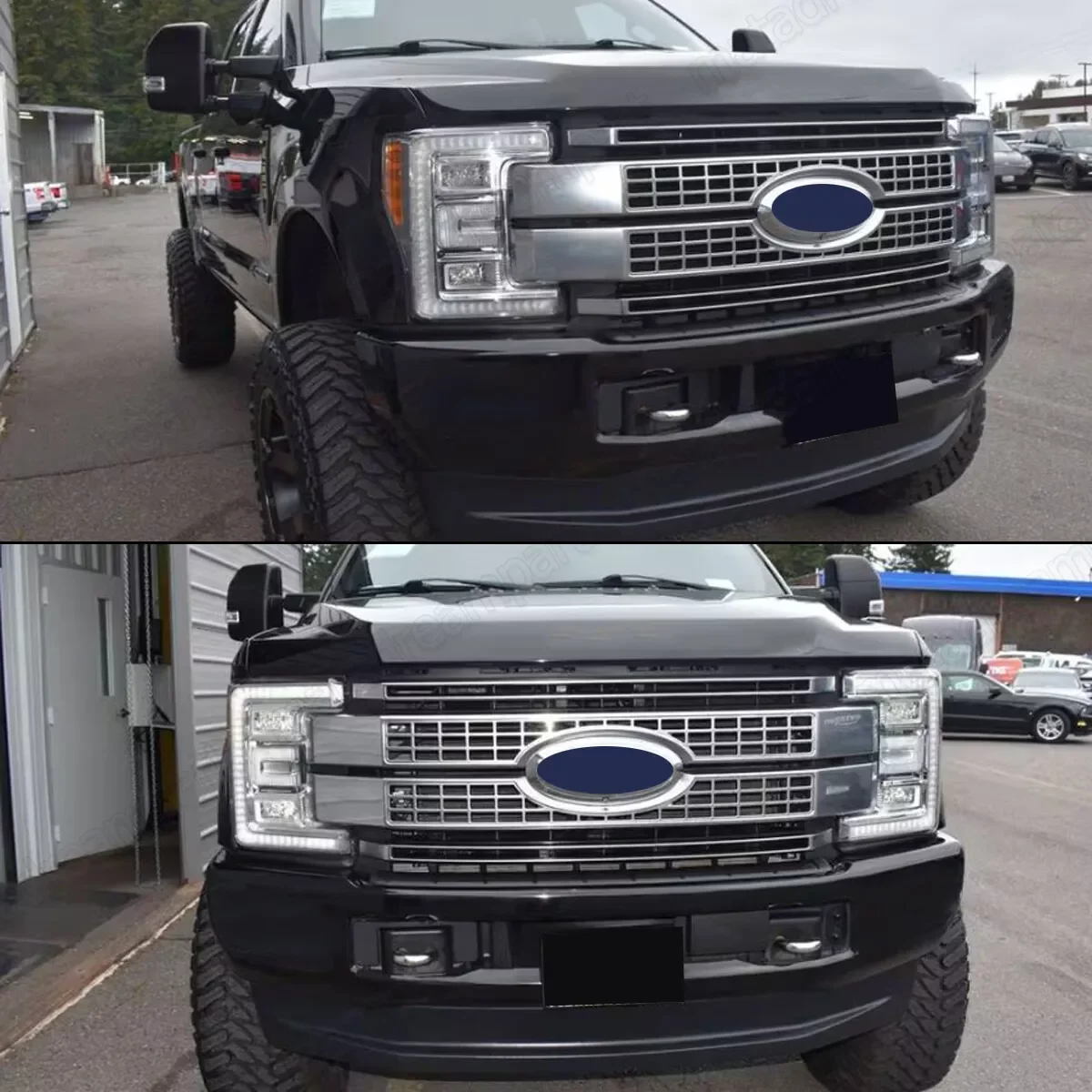 Steel Front Bumper Face Bar For Ford F250 F350 F450 Super 2017 2018 2019 Duty Front Bumper W/o Fog Lights Hole UM Agate Black