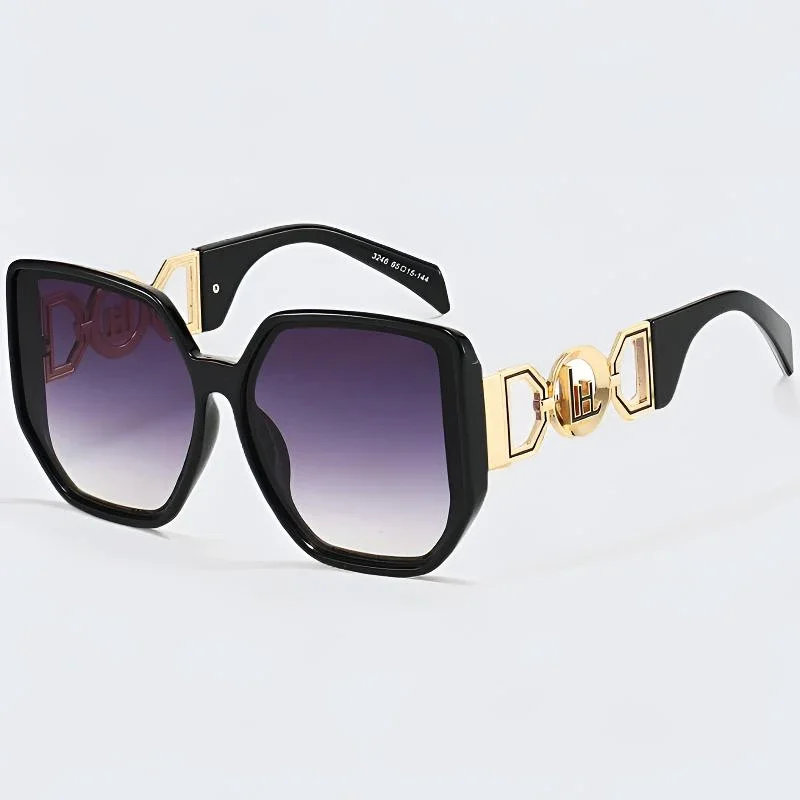 Übergroße Sonnenschutz, großer Rahmen, aushöhlen, Bügel, Uv400-Sonnenbrille, Damen, neu, 2025, elegante Luxus-Designer-Sonnenbrille, weiblich