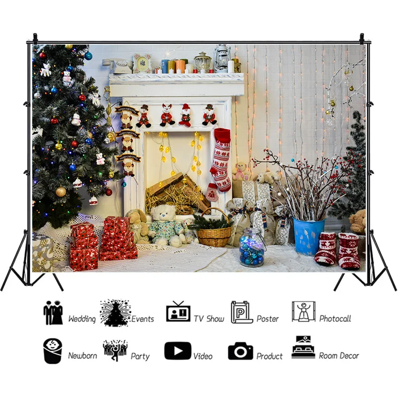 

ZHISUXI Christmas Decorations Photography Backdrops Living Room Ornament Birthday Store Front Photo Studio Background QS-36