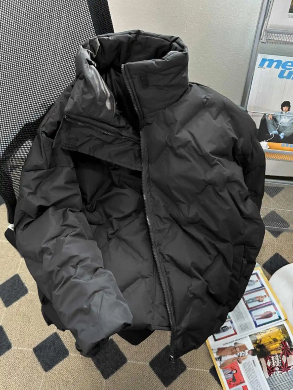 Women's White Parka Jacket Coat Vintage Long Sleeve Turtleneck Overcoat Warm Thicken Checked Padded Jacket Winter Outerwear 2025