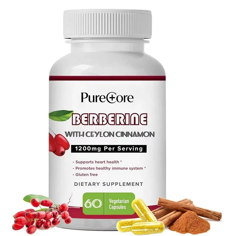 Ceylon Berberine Cinnamon 1200mg, Used for Blood Glucose and Metabolic Support, Healthy Natural Support, 60 Plant Capsules