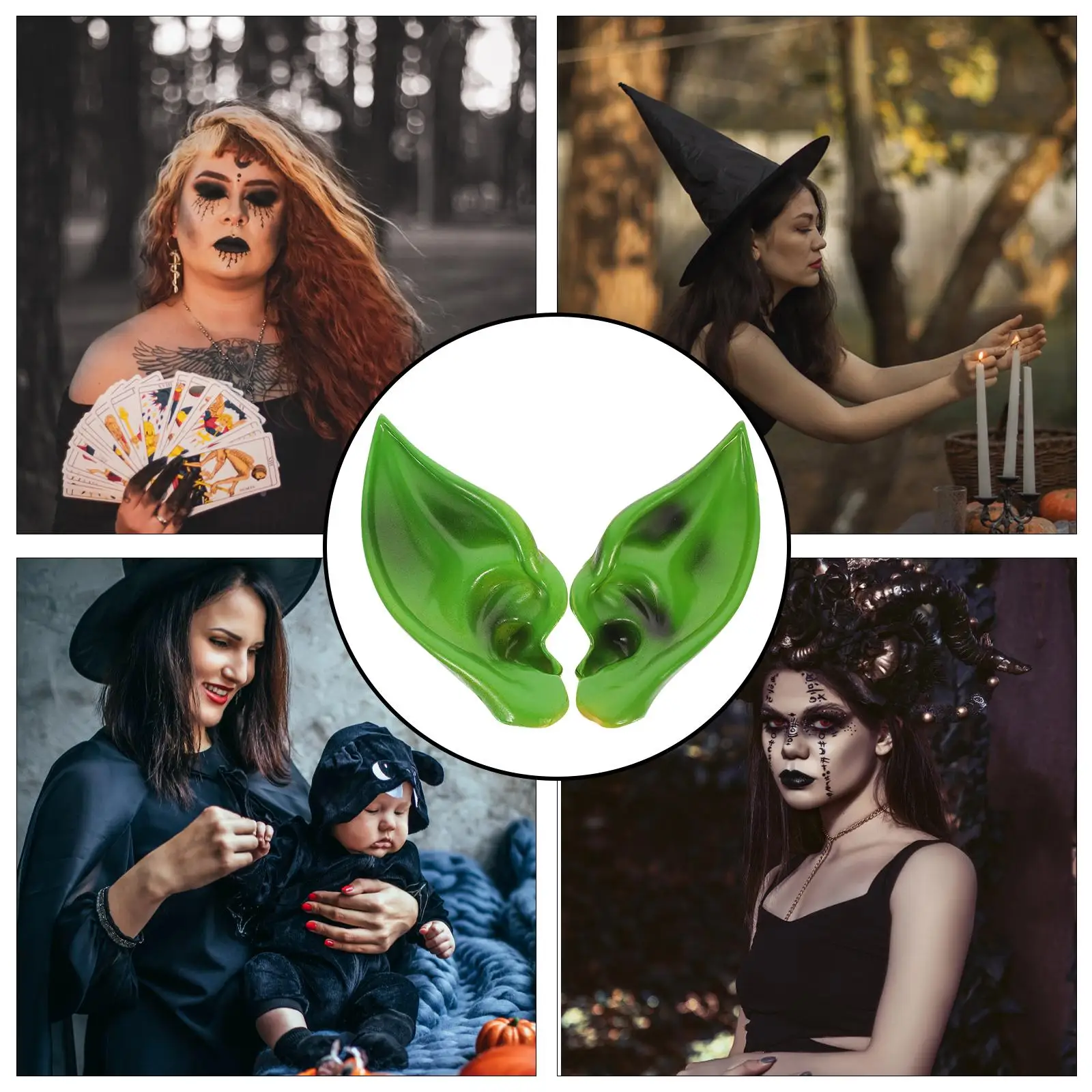 Green Fairy Elf Ears Comfortable Fit Party Costume Accessories Masquerade Carnival Halloween Cosplay Headwear Decorations - Image 2