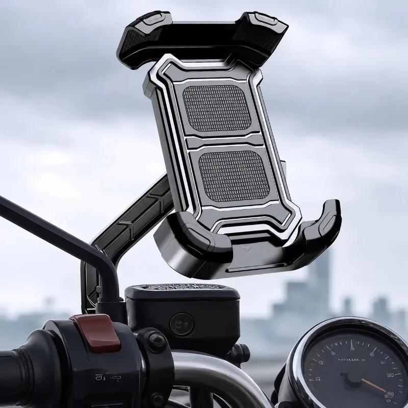 360° Rotatable Universal Motorcycle Phone Holder Stand Handlebar Mount for iPhone Samsung Motorbike Scooter Bike Outdoor Riding