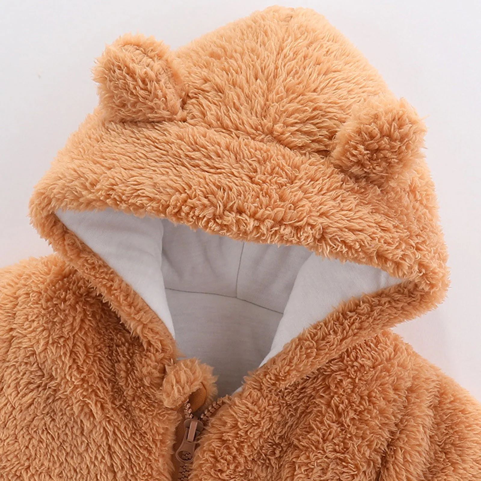 0-12M bambino inverno caldo pagliaccetti con cappuccio capispalla manica lunga cerniera in pile tuta cappotto orsacchiotto tuta Homewear abbigliamento quotidiano