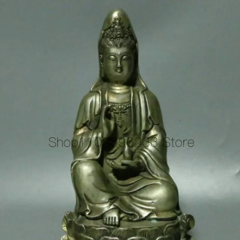 Chinese Exquisite Silver Copper Handmade Kwan-yin  Statue 00172