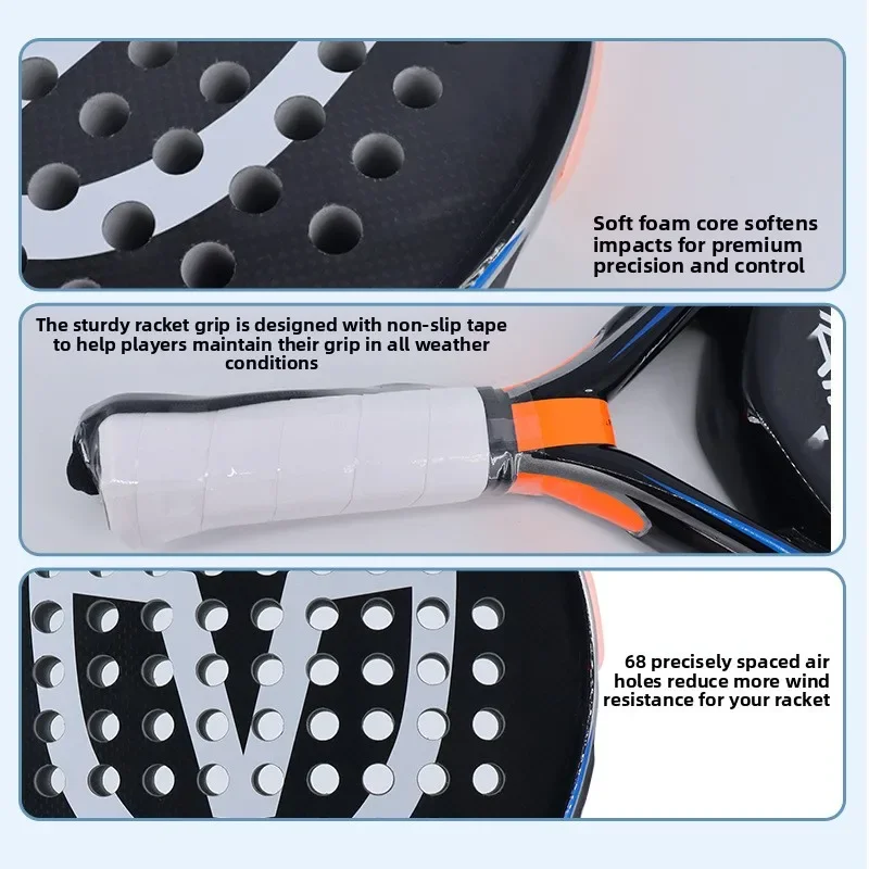 3K Carbon Fiber Panel Beach Tennis Racket Personalized Creative Outdoor Sports Adult Outdoor Pike Racket