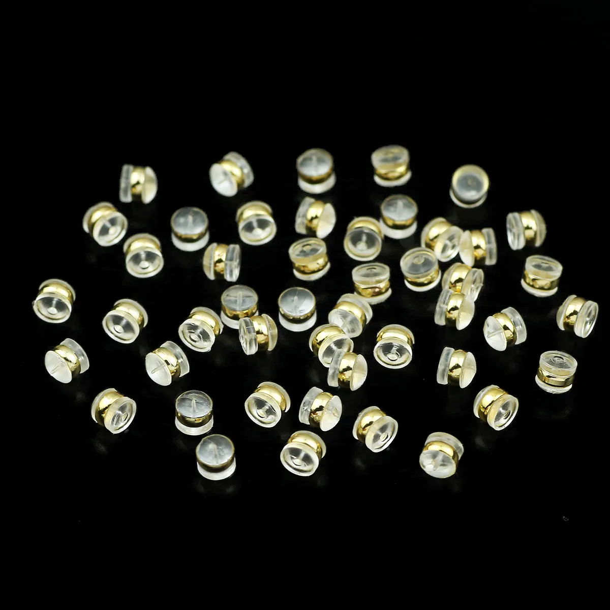 10-40pcs Golden Transparent Silicone Earring Backs Locking Earring Clips For Dangling Earrings Hypoallergenic DIY Jewelry Making