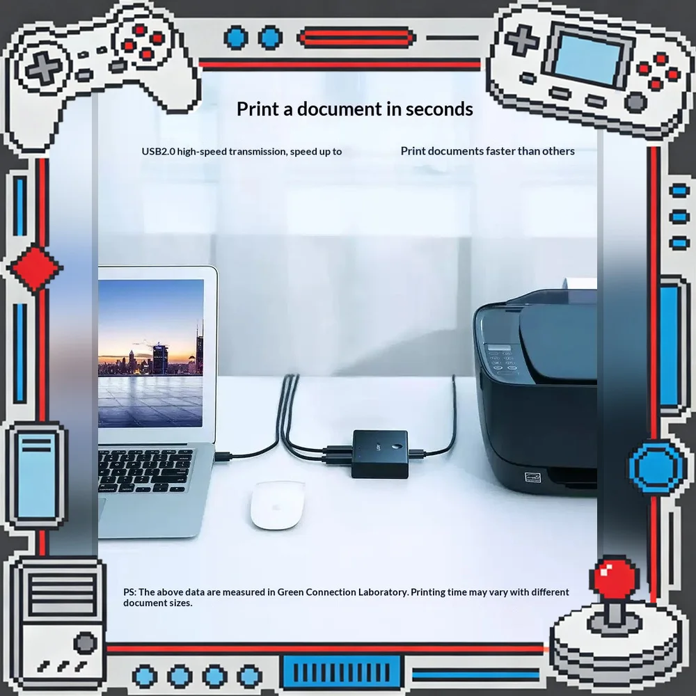 UGREEN 30345 US158 2 Port USB Printer Sharing Switch for Two Computers Share One Printer