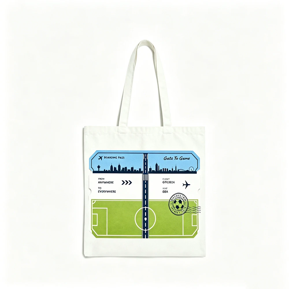 Personalized Sports Style Canvas Bag Custom Ball Sports Elements Printed Tote Party Gathering Gift Soccer  For Fan Friend