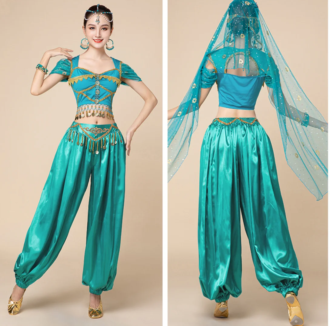 

Arabian Princess Costumes belly dance dress Indian Dance Embroider Bollywood Jasmine Cosplay Costume Women Party Fancy Outfit