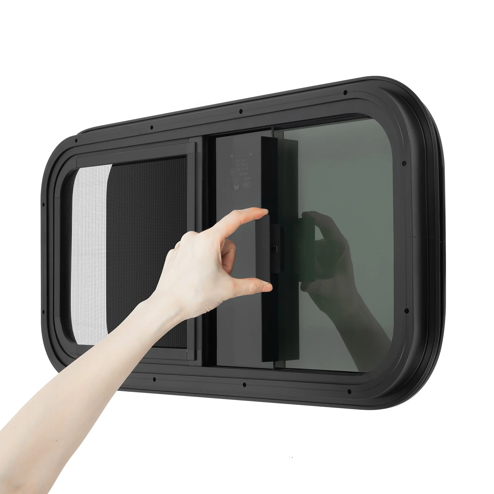 700*400mm/600*300mm RV Side Window Caravan Side Window Tinted Sliding Window Insect Screen High Privacy For RVs, Trailers Ect.