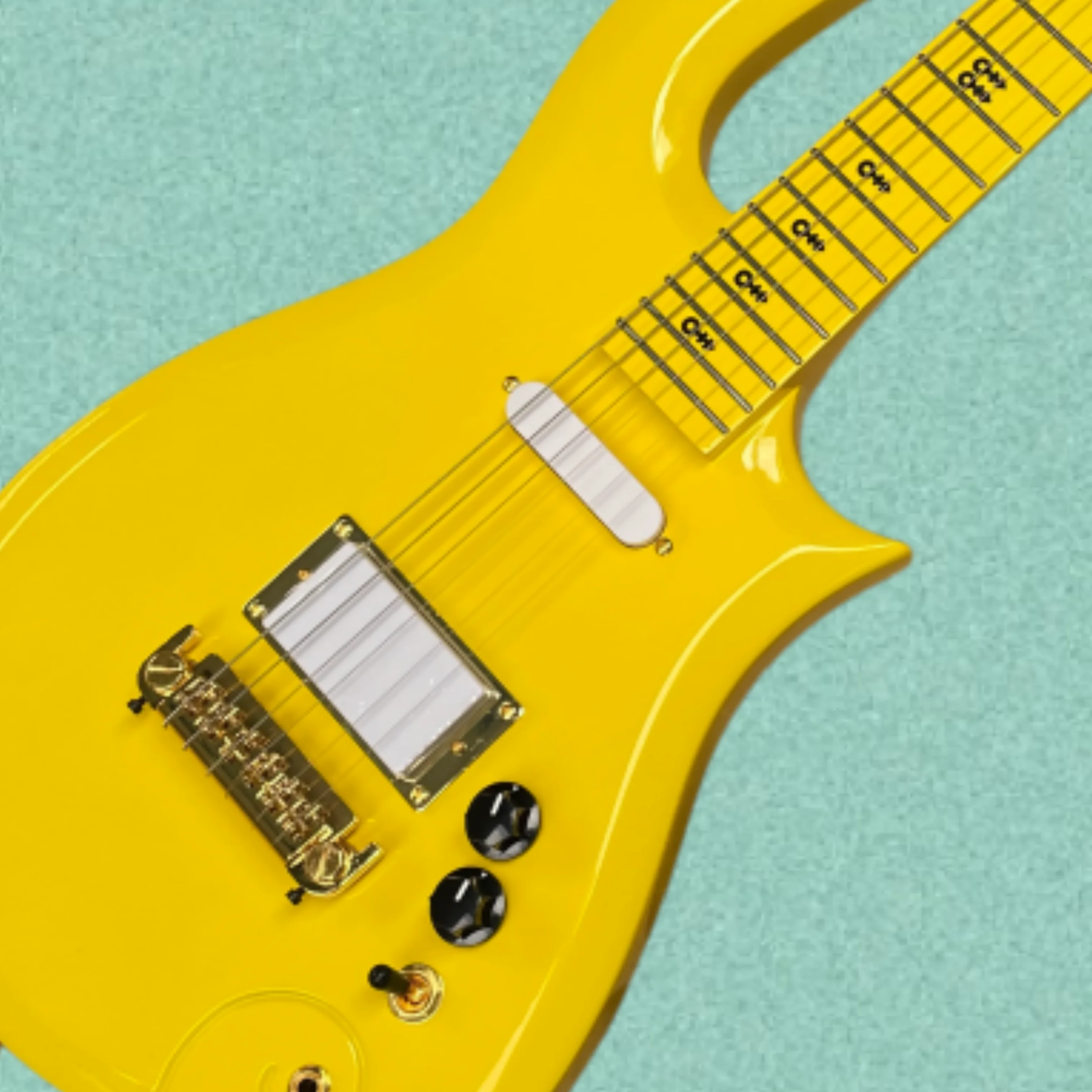Electric Guitar Beginner - Nouvelle guitare électrique jaune, avec accastillage