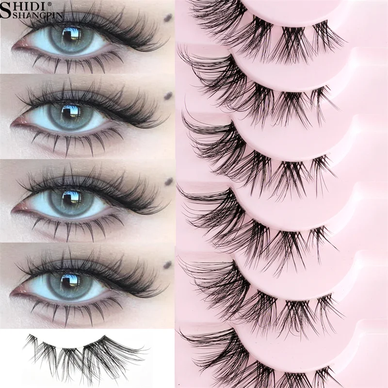 SHIDISHANGPIN 3/10 Pairs Segmented Lashes  False Eyelashes Extension Natural Look 3D Mink Faux Cils Clear Band Eye Lashes Makeup
