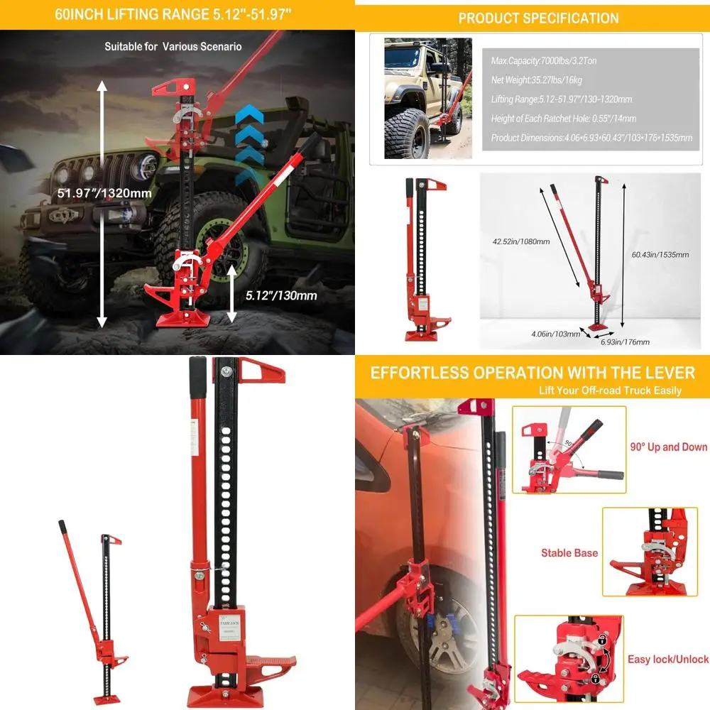 

Домкрат для фермерских работ с грузоподъемностью 60-6600 фунтов, сверхмощный внедорожный подъемник, подходит для тракторов, грузовиков, внедорожников, квадроциклов, UTV