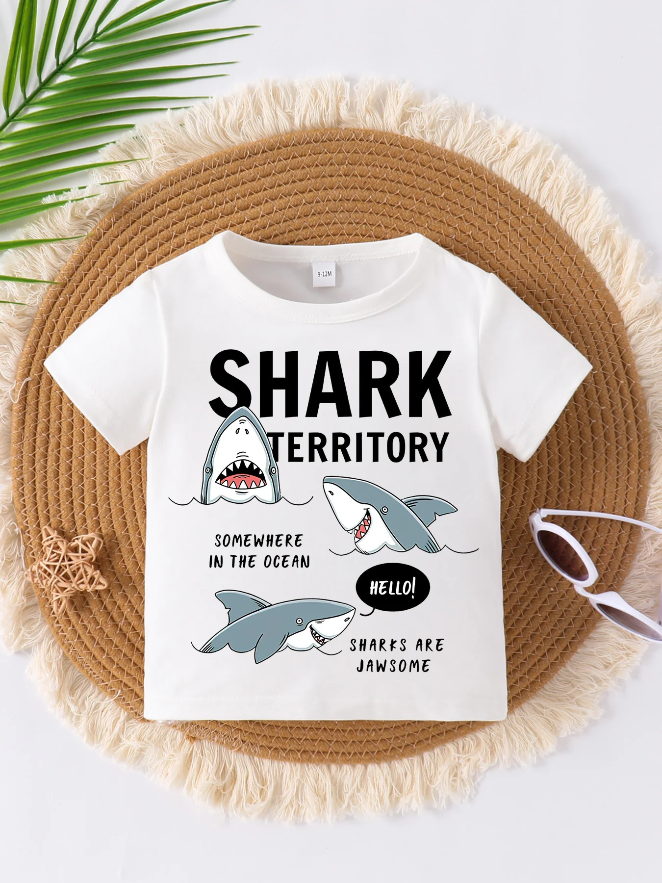 0-3 year old Summer Newborn New Solid Color Print Pullover Round Neck Short Sleeve T-shirt for Male and Female Infants and Baby