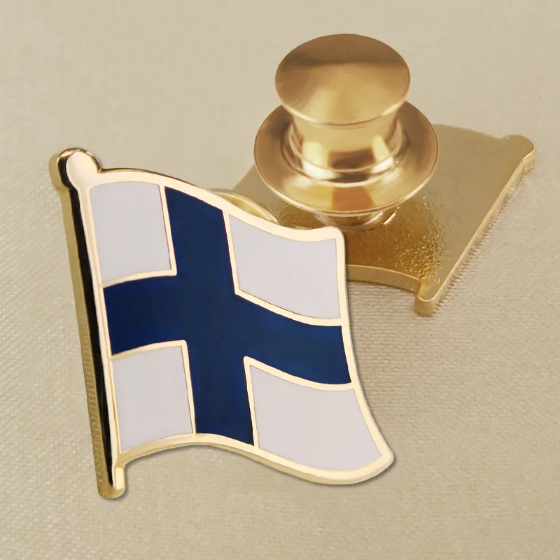 Finland National Flag Lapel Pins Country Badges