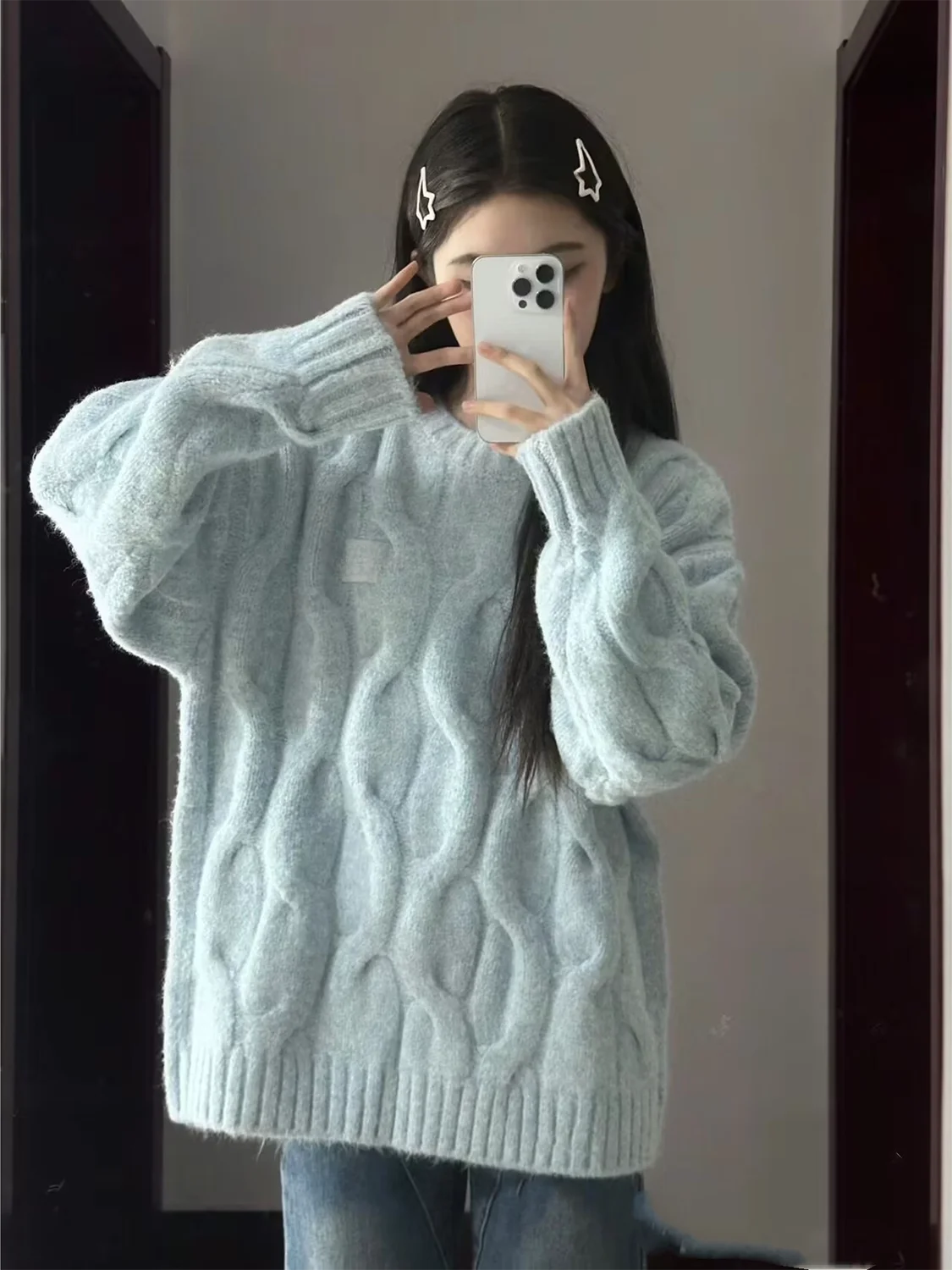 

Korean Sle Thiened Loose Women's Knitted Sweater round Ne Soft Cozy Versatile Autumn Winter New Arrival Online Exclusive