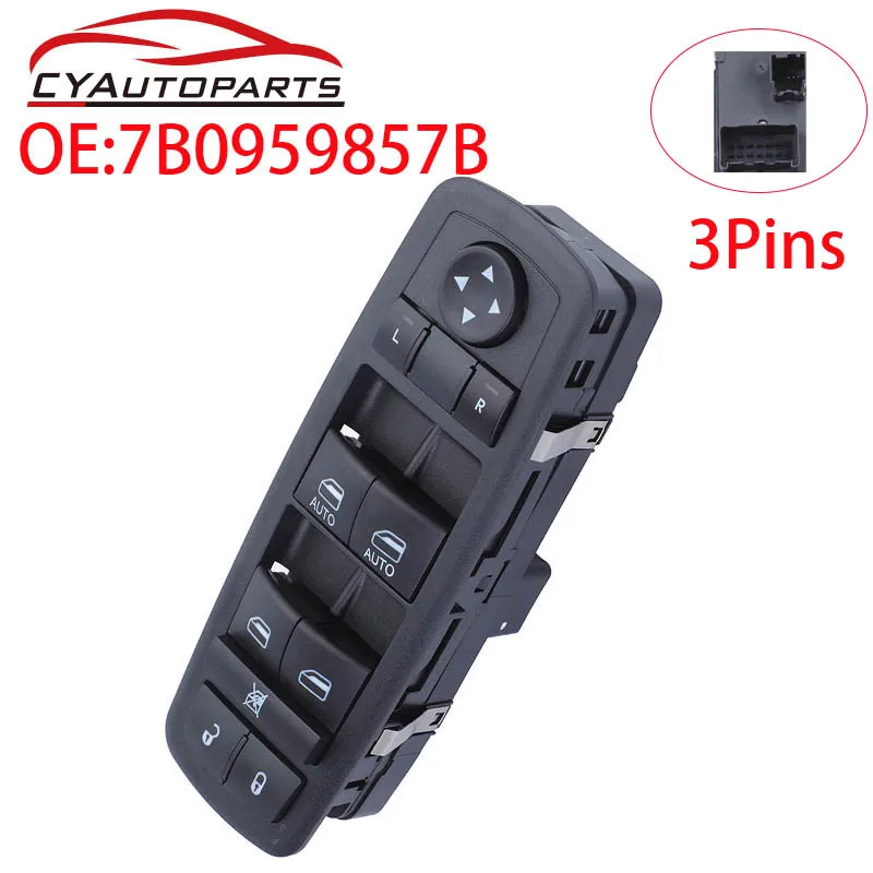 Nuevo Interruptor de Elevalunas Eléctrico Delantero Izquierdo 7B0959857B para Volkswagen VW Routan 2009-2010 DWS861 7B0959857A 7B0959857E Botón para Auto