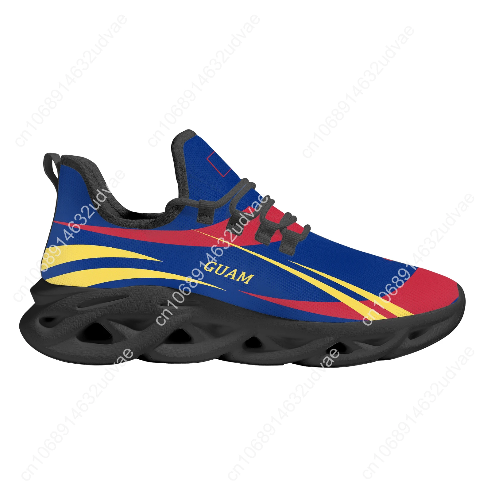 Haiti Flag Print Platform Sneakers Guam Design Female Lightweight Mesh Soft Sole Vulcanized Shoes Student Casual Walking Shoes