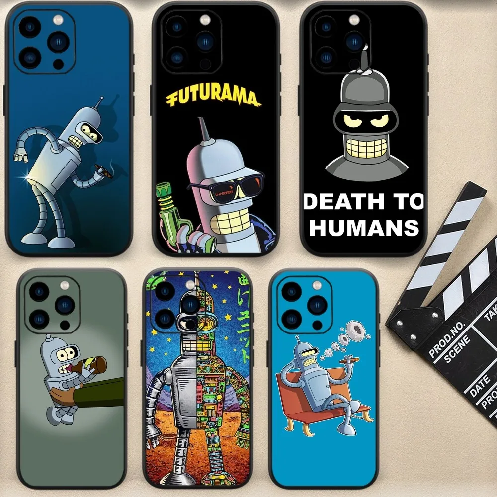 F-Futurama Bender Phone Case For iPhone 13 14 15 11 12 Mini Pro Max Transparent Shell