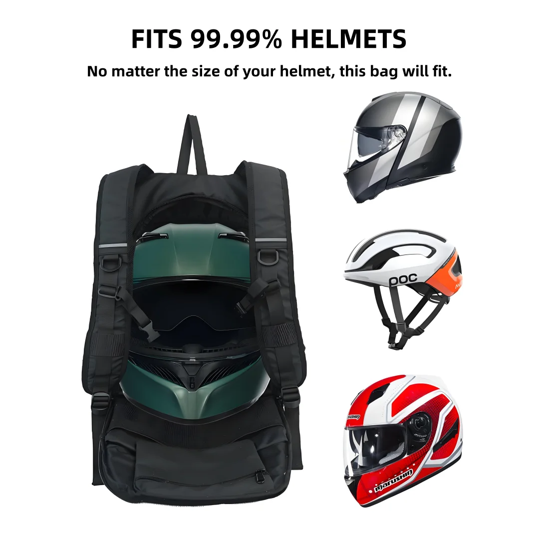 Large Capacity Helmet Storage Backpack Outdoor Multi-functional Waterproof Motorcycle Backpack Helmet Bag with Reflective Stripe