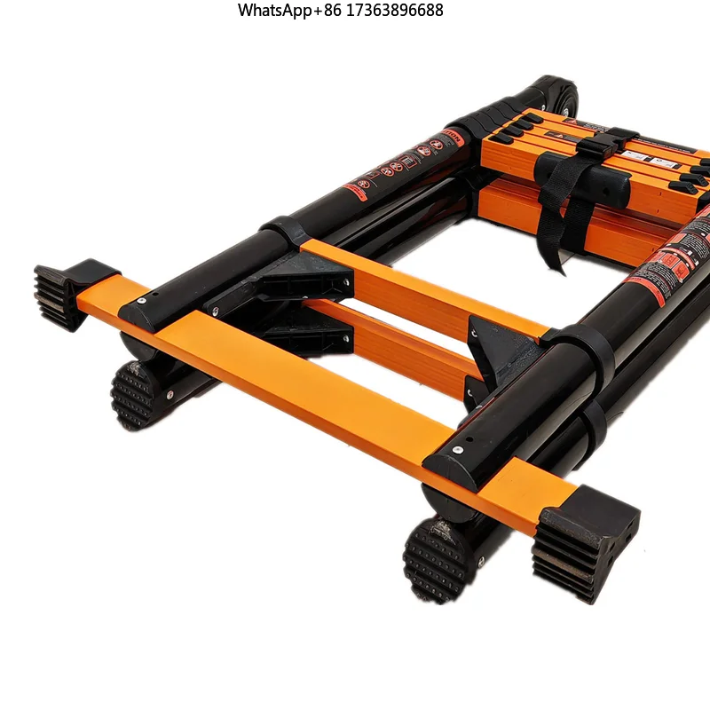 Carbon Steel Telescopic Ladder Folding a Type Double Sides Ladder for Home Use