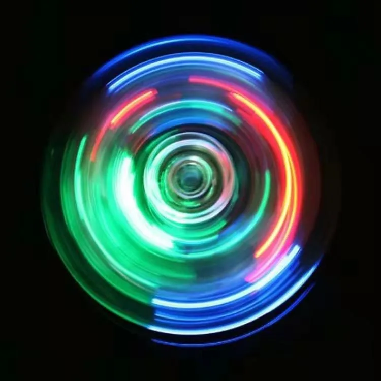 LED Farbiger Leuchtender Fidget Spinner Transparenter Leuchtender Handspinner Fingerspitzen-Gyroskop Finger Stressabbau Spielzeug Geschenke – Detail 6