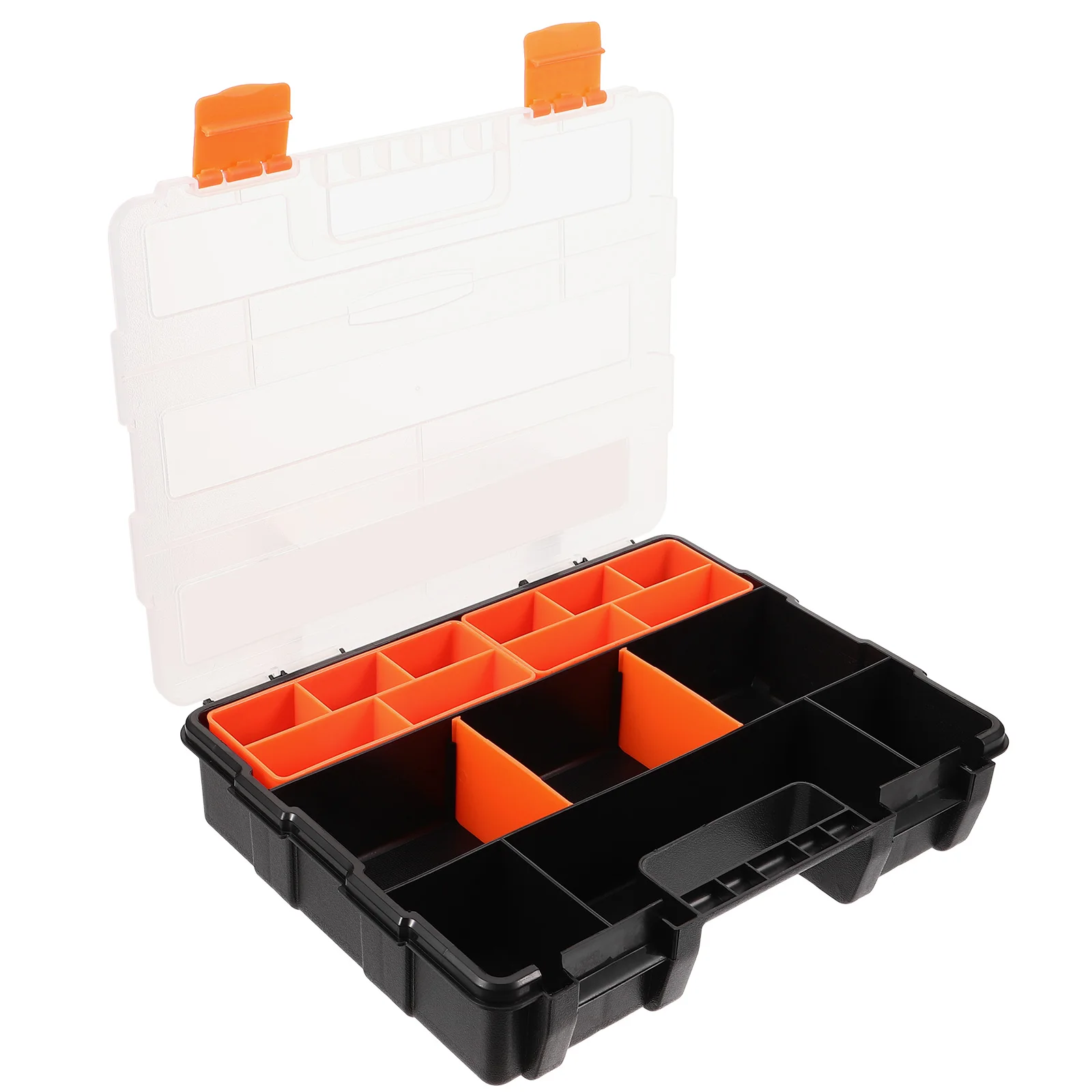 Caixa de parafuso espessada, organizador de hardware, recipiente de armazenamento com compartimento para peças pequenas, porcas, parafusos, ferramentas de contas