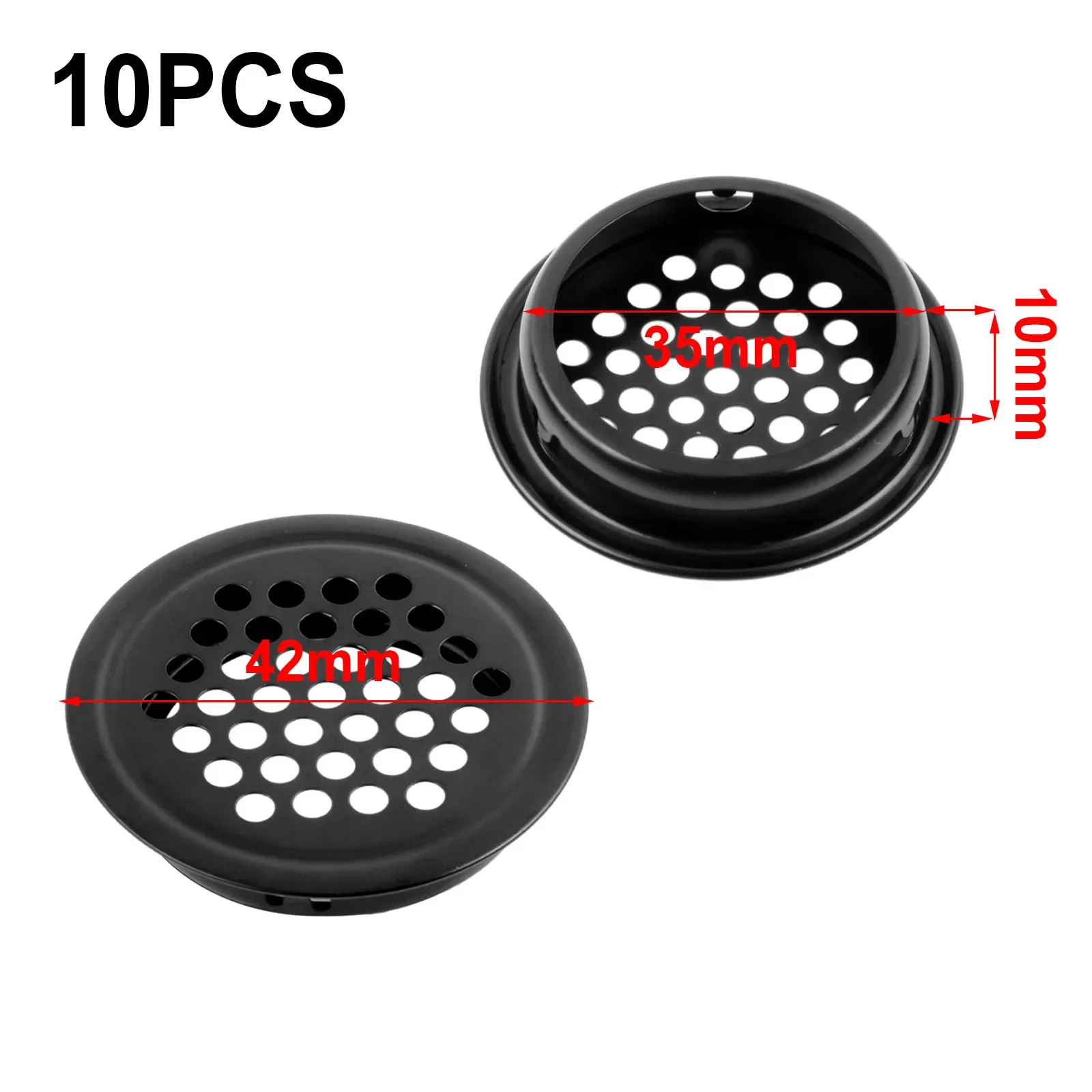 New Practical Decorative Cabinets Air Vent Holes Holes Concert Halls Shoe Cabinets Stainless Steel. 10Pcs Black.